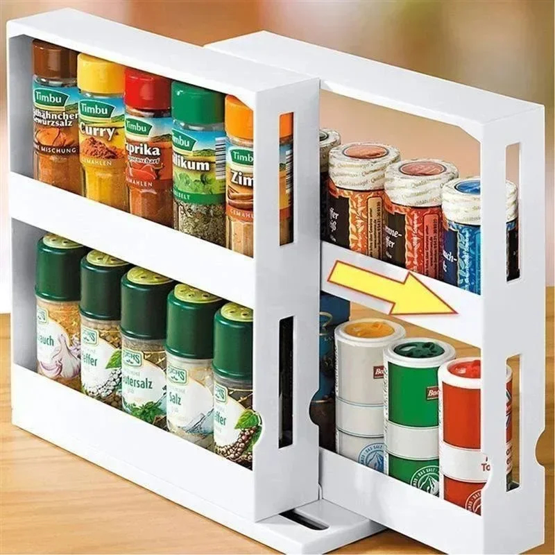Commercial Kitchen Shelving - Многофункциональная 2-уровневая вращающаяся подставка для специй,