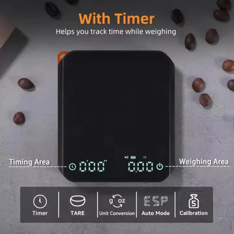 Commercial Kitchen Timer - KitchenМини-кофейные весы с таймером 2 кг/0,1