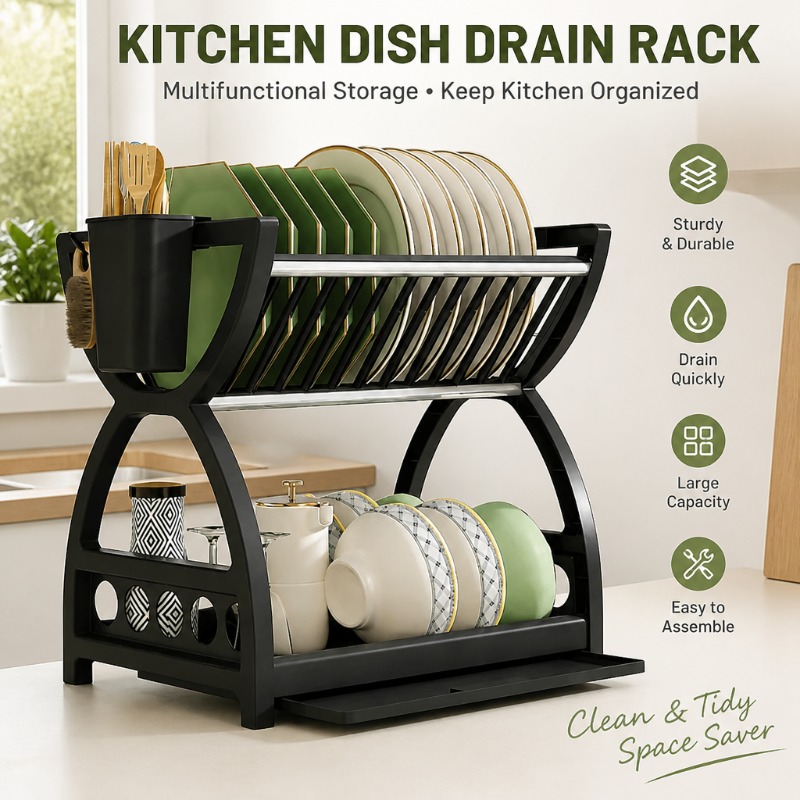 Commercial Kitchen Shelving - Двухуровневая сушилка для посуды, кухонный органайзер,